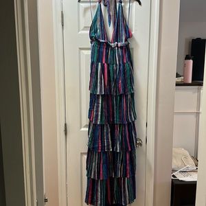 Colorful layered maxi dress